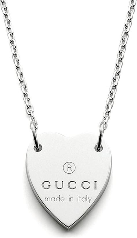 silver Gucci heart necklace